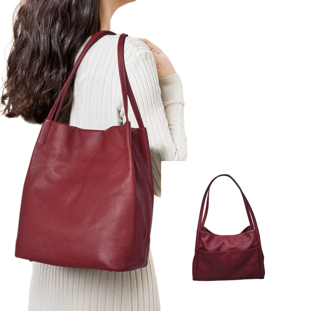 KATTEE 100% Genuine Cowhide Leather Lightweight Tote Style Handbag